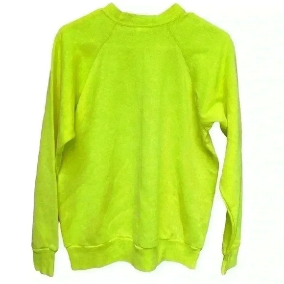 Vintage 80s 90s Neon Yellow Las Vegas Logo Sweatshirt Made in USA Size M - Picture 3 of 4